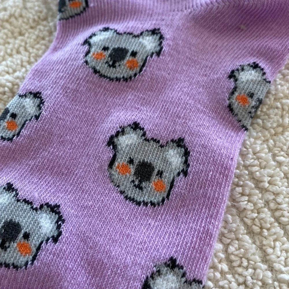Snugadoo Blue White Fuzzy Panda Bear Socks Bonus Purple Koala Bear One Size